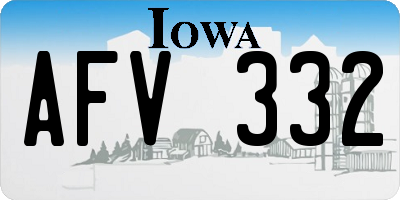 IA license plate AFV332