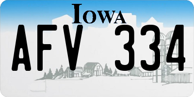 IA license plate AFV334