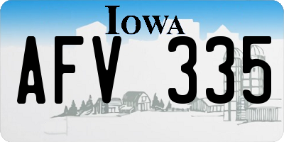 IA license plate AFV335
