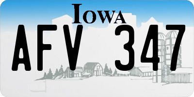 IA license plate AFV347