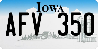 IA license plate AFV350