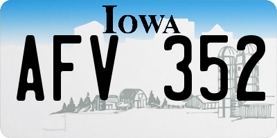 IA license plate AFV352