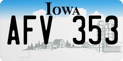 IA license plate AFV353