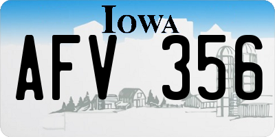 IA license plate AFV356