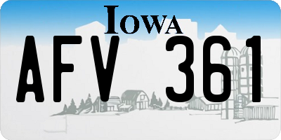 IA license plate AFV361