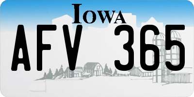 IA license plate AFV365