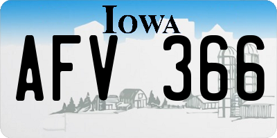 IA license plate AFV366