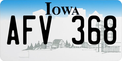 IA license plate AFV368