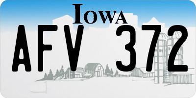 IA license plate AFV372