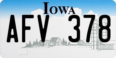 IA license plate AFV378