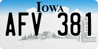 IA license plate AFV381