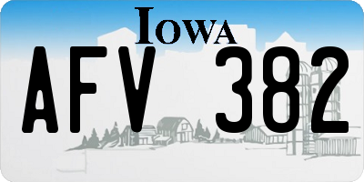 IA license plate AFV382
