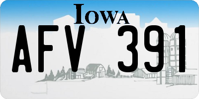IA license plate AFV391