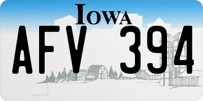 IA license plate AFV394