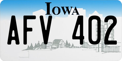 IA license plate AFV402