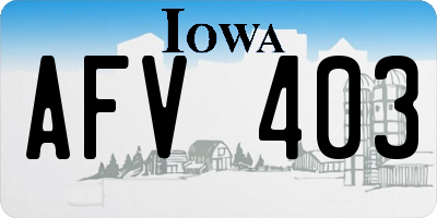 IA license plate AFV403