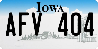 IA license plate AFV404