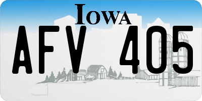 IA license plate AFV405