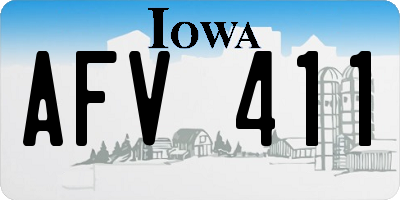 IA license plate AFV411