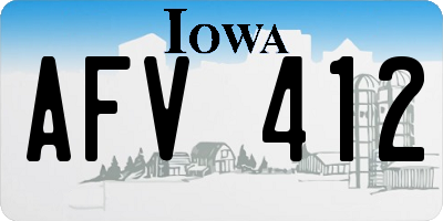 IA license plate AFV412