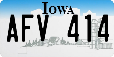 IA license plate AFV414
