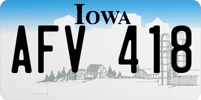 IA license plate AFV418