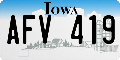 IA license plate AFV419