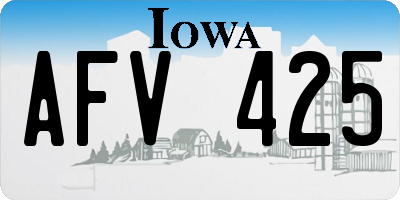 IA license plate AFV425