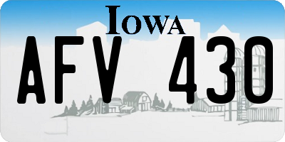 IA license plate AFV430