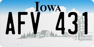 IA license plate AFV431