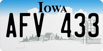 IA license plate AFV433