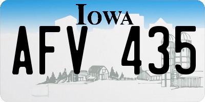 IA license plate AFV435
