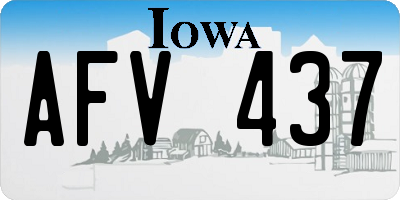 IA license plate AFV437