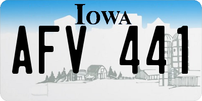 IA license plate AFV441