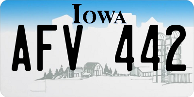 IA license plate AFV442