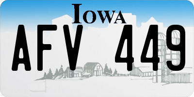 IA license plate AFV449