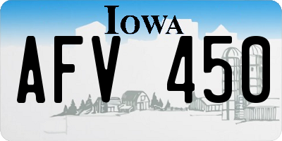 IA license plate AFV450