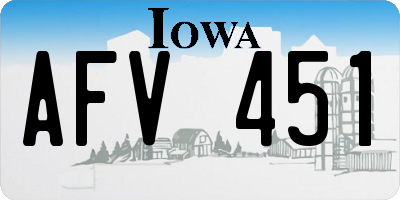 IA license plate AFV451