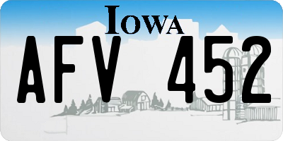 IA license plate AFV452