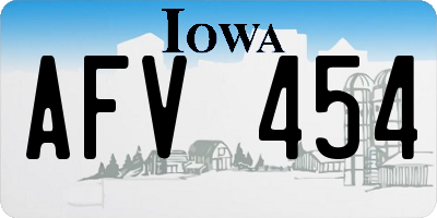 IA license plate AFV454
