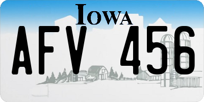 IA license plate AFV456
