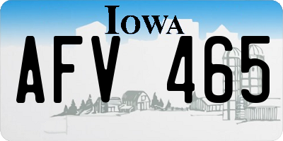 IA license plate AFV465