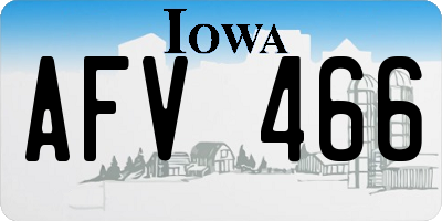 IA license plate AFV466