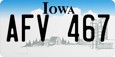 IA license plate AFV467