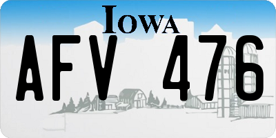 IA license plate AFV476
