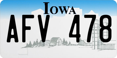 IA license plate AFV478