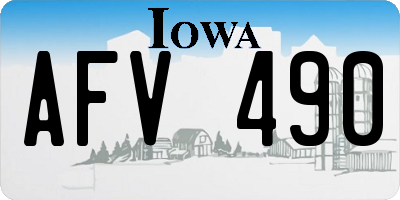 IA license plate AFV490