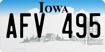 IA license plate AFV495