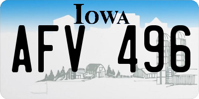 IA license plate AFV496