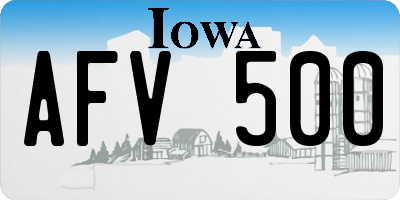 IA license plate AFV500